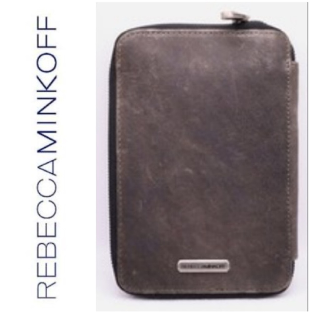 Rebecca Minkoff BOOKWORM Vintage Leather Zip Around Kindle/tablet/ e-reader case